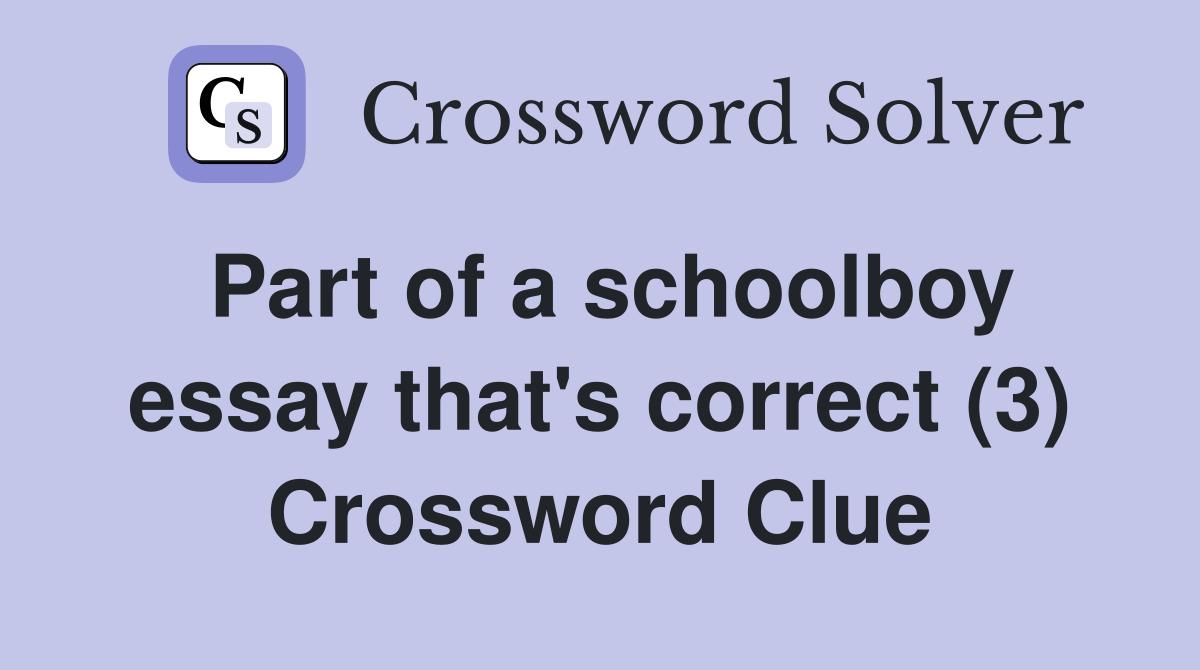 correct as an essay crossword